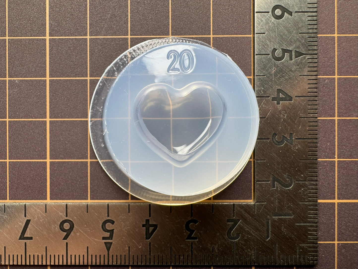 20mm「一体型シンプルハート」レジン用モールド