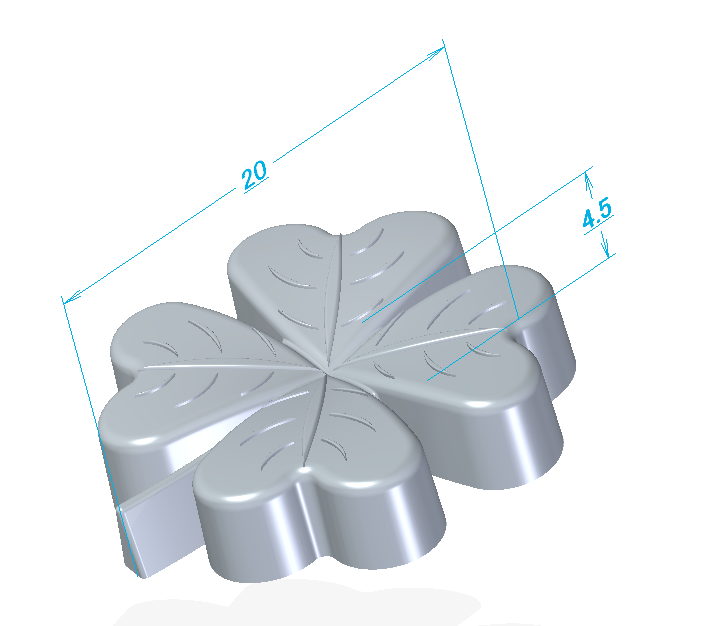 20mm「和菓子（四葉）」レジン用モールド