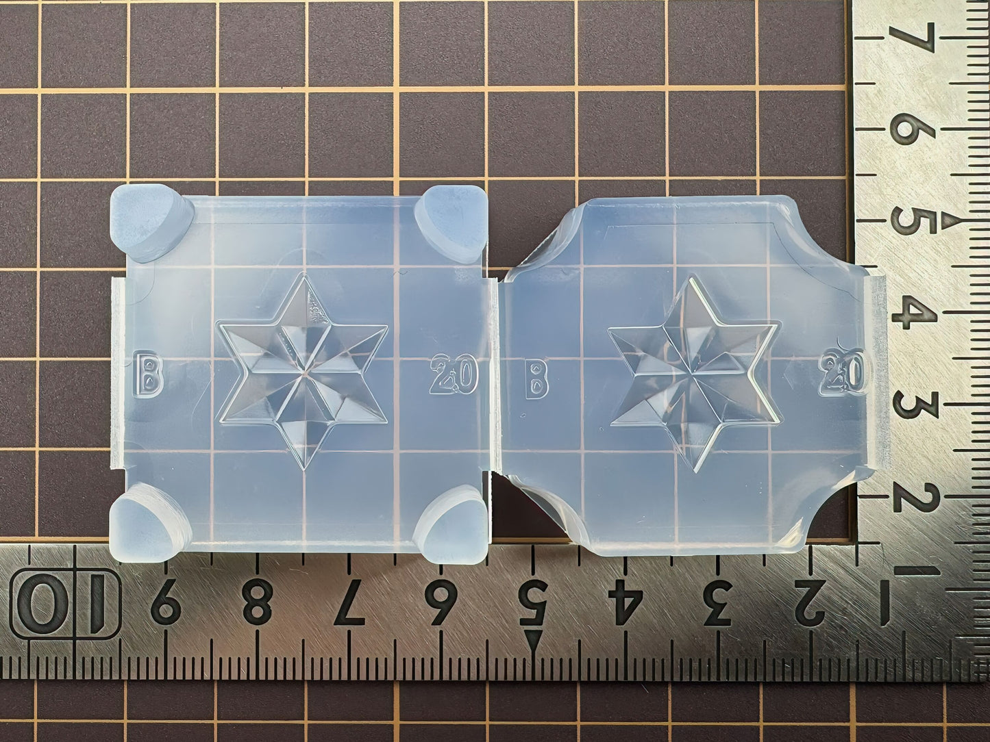 20mm「六芒星カットB」レジン用モールド