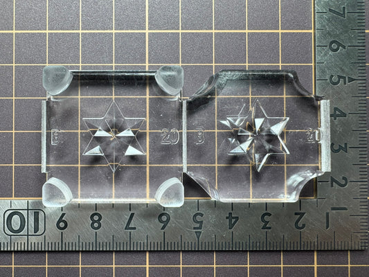 超高強度シリコン「20六芒星カットB」レジン用モールド