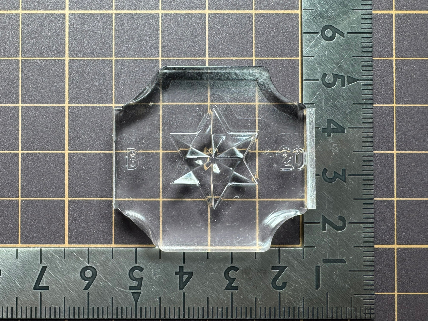 超高強度シリコン「20六芒星カットB(表)」レジン用モールド