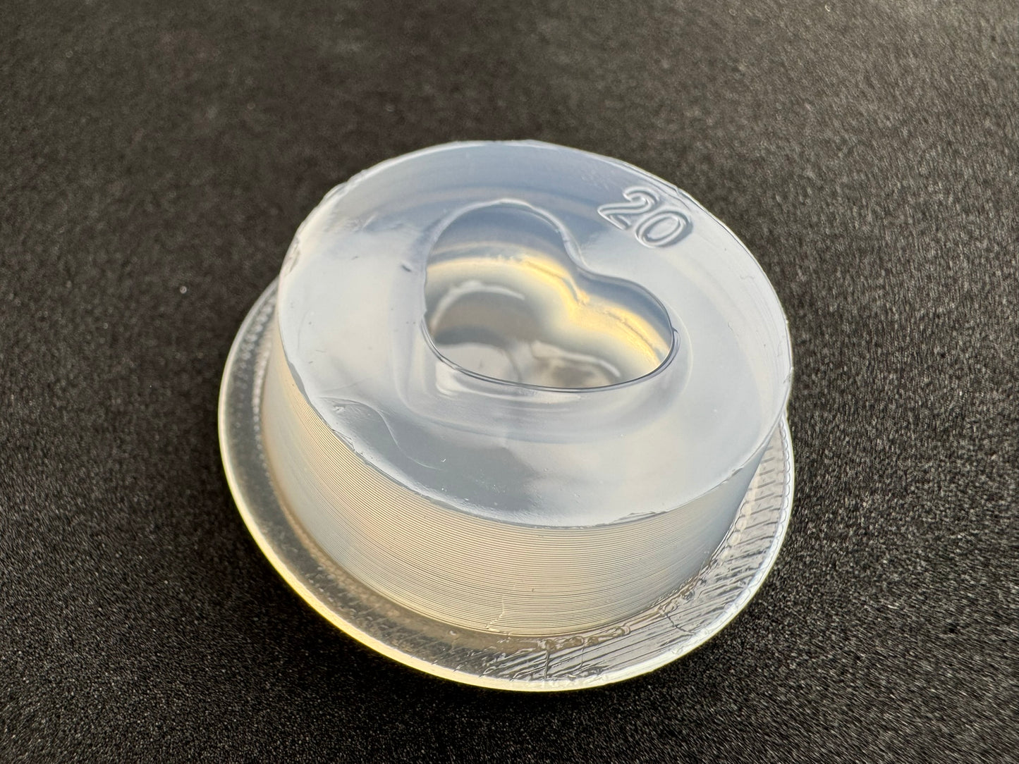 20mm「一体型シンプルハート」レジン用モールド